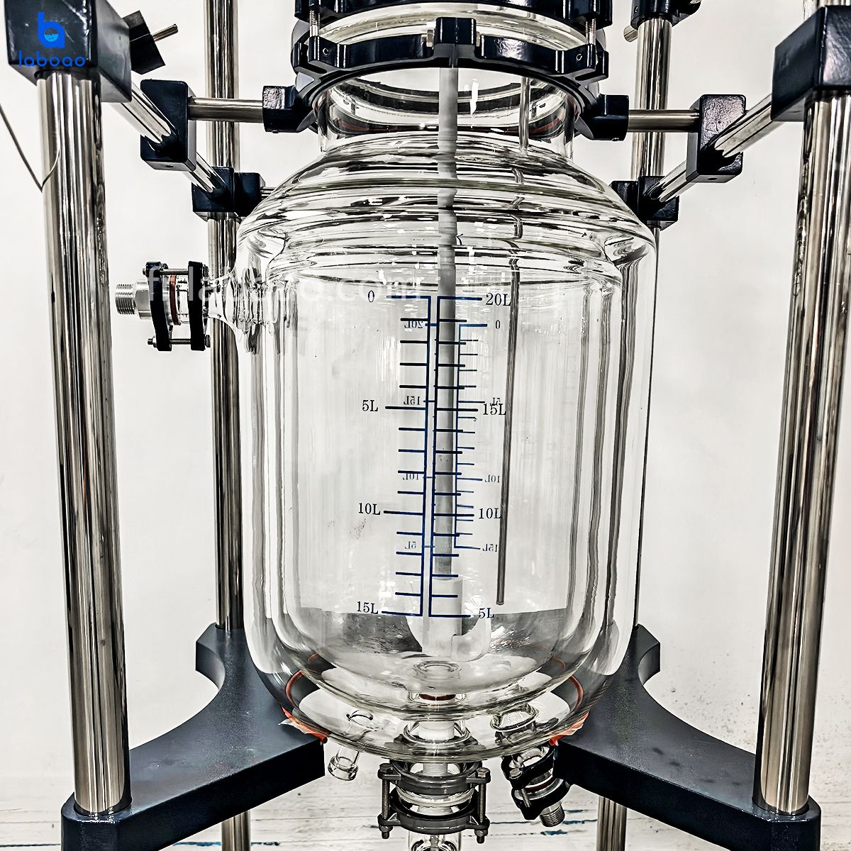 10-100L Réacteur en verre chemisé à trois couches