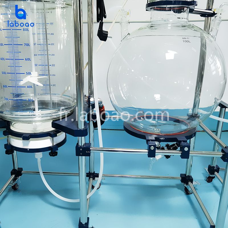 Réacteur en verre gainé de filtre de cristallisation 100L
