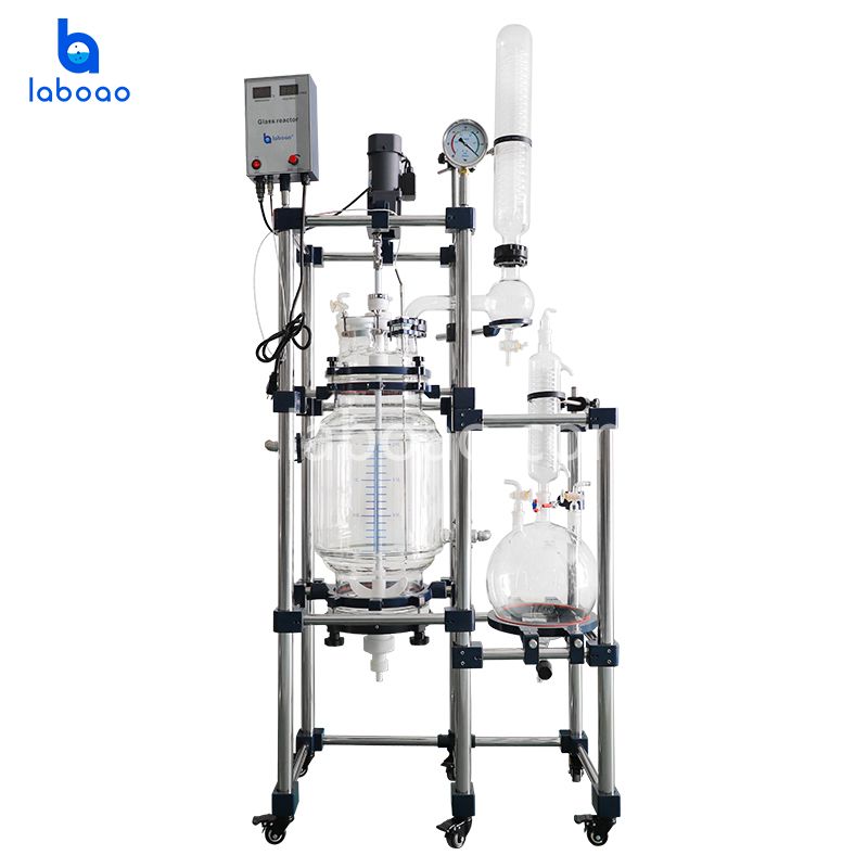 Réacteur de filtration en verre gainé 20L 30L pour la cristallisation de l'huile de CBD
